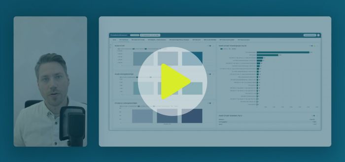 Video-Vorschaubild einer coasti-Produktvorstellung mit Sprecher und Einblick ins BI-Dashboard